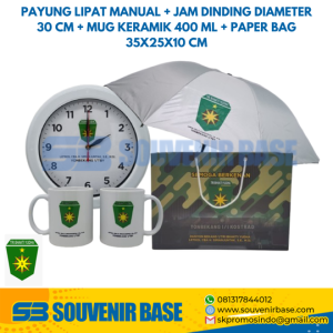 Jam dinding & Mug keramik & Payung lipat manual & Paper bag - Tri bhakti yudha