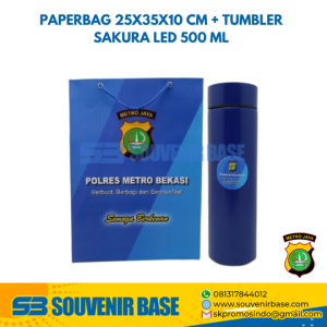 Paperbag 25x35x10 cm 7 Tumbler sakura 500 ml - Metro jaya