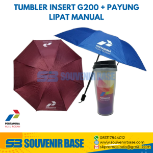 Tumbler insert G200 & Payung lipat manual - Pertamina hulu rokan