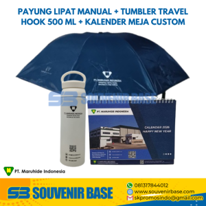Tumbler travel hook 500 ml & Payung lipat manual & Kalender - PT Maruhide indonesia