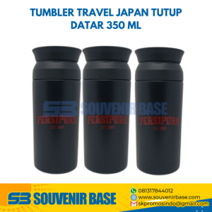Tumbler travel japan tutup datar 350 ml - Persipura (1)